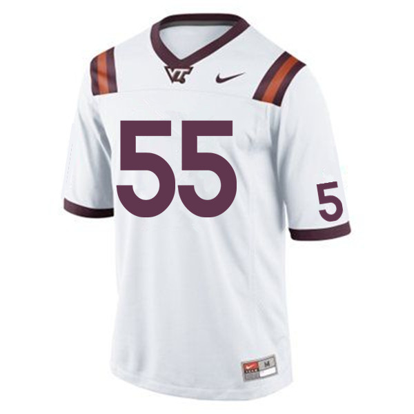 Men #55 Austin Rosa Virginia Tech Hokies College Football Jerseys Sale-White